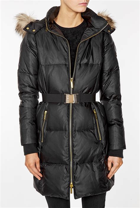 michael kors faux fur down jacket|Michael Kors men's leather jacket.